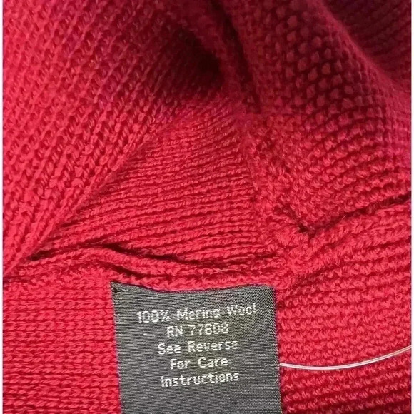 The J. Peterman Company Merino Wool Knit Cardigan Jacket Red Small NWOT. 285 - Picture 3 of 4
